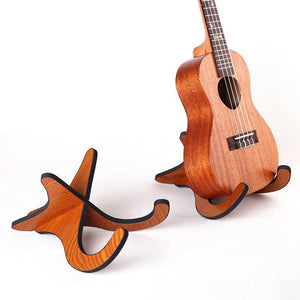 Portable Ukulele Wooden Foldable Holder Stand Collapsible Vertical Guitar Guitar Bass Violin Display Stand Rack Accessories