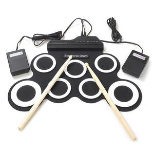 iWord G3002 Portable Hand Roll Silicone Electronic Drum Percussion Instruments Support External Headphones for Music Lovers