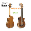 Electric Solid Acacia Ukulele Bass Fretless 30 Inches Ubass Guitar 30 Inches 4 Strings Mini UKU Electro Guitars Pickup Sculpture