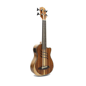 Electric Solid Acacia Ukulele Bass Fretless 30 Inches Ubass Guitar 30 Inches 4 Strings Mini UKU Electro Guitars Pickup Sculpture