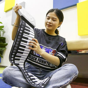 Portable 49 Keys Flexible Silicone Roll Up Piano Folding Electronic Keyboard for Children Student Musical Instrument Supplies