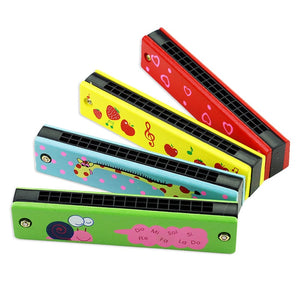 Professional 16 Hole Harmonica for Beginners 5 Inches Wooden Educational Baby Kids Children Harmonica Toy Musical Instrument