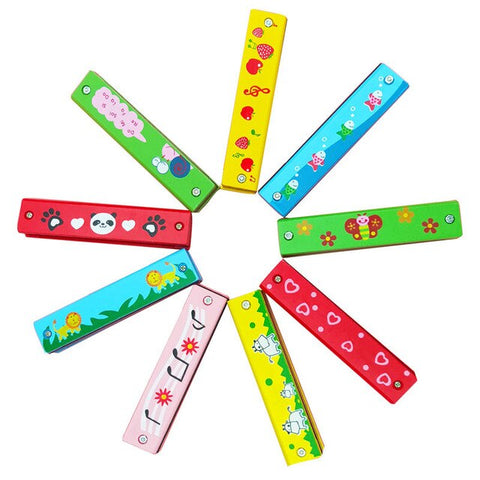 Professional 16 Hole Harmonica for Beginners 5 Inches Wooden Educational Baby Kids Children Harmonica Toy Musical Instrument