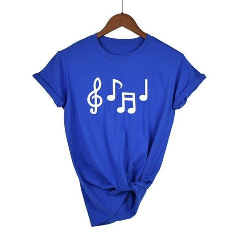 Music Notes Funny Printed T Shirt Women Summer Music Short Sleeve Tshirts Harajuku T-Shirt Girl Casual Tops t shirt Brand