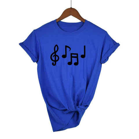 Music Notes Funny Printed T Shirt Women Summer Music Short Sleeve Tshirts Harajuku T-Shirt Girl Casual Tops t shirt Brand