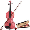 New 4/4 Acoustic Violin with Storage Case Bow Rosin Accessories Pink Green Blue Violin for Learners Beginners - US Stock